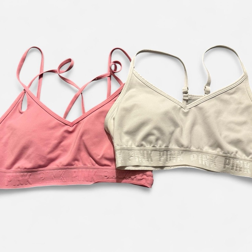 PINK Victoria's Secret Pink and Cream Bralette Bundle